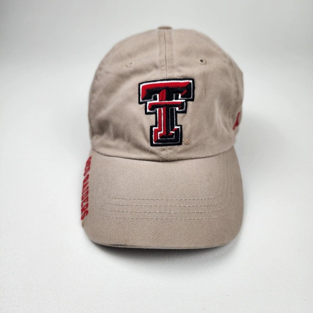 Texas Tech Red Raiders Hat Khaki Adjustable Baseball Cap Russell Athletic NCAA
